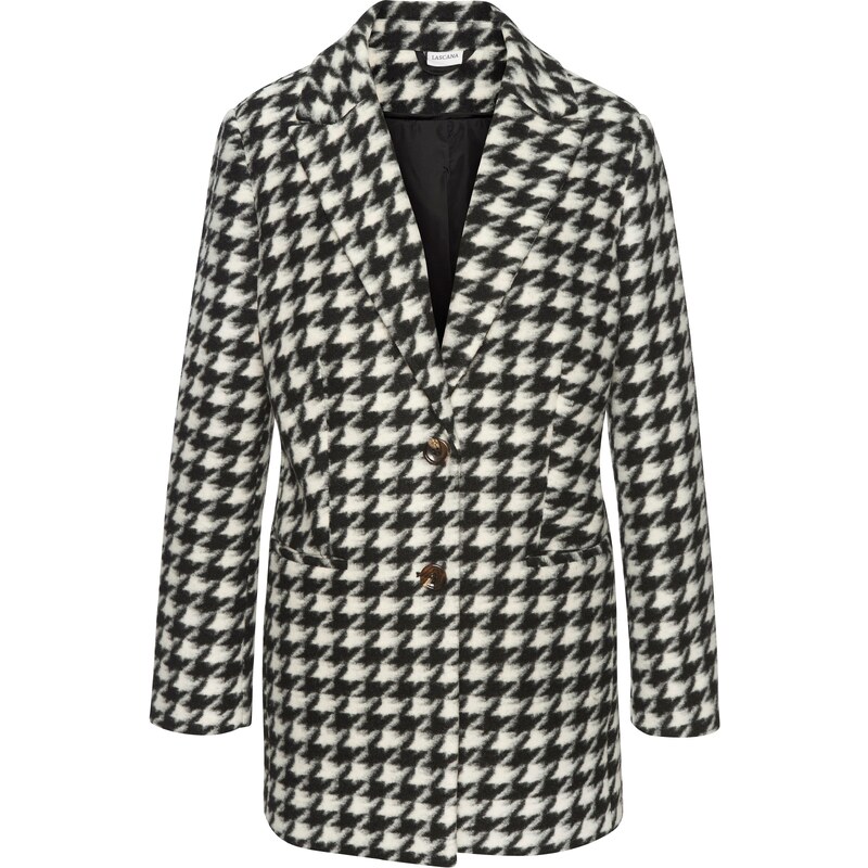 LASCANA Prechodný kabát čierna / biela 60134084