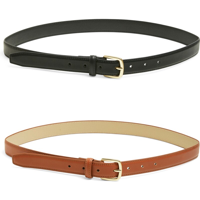 PIECES Opasky PCOLINE koňaková / čierna 60134136