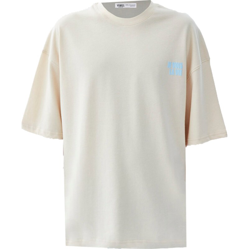 VAMOS CLO Tričko krémová / tyrkysová / čierna 60683422