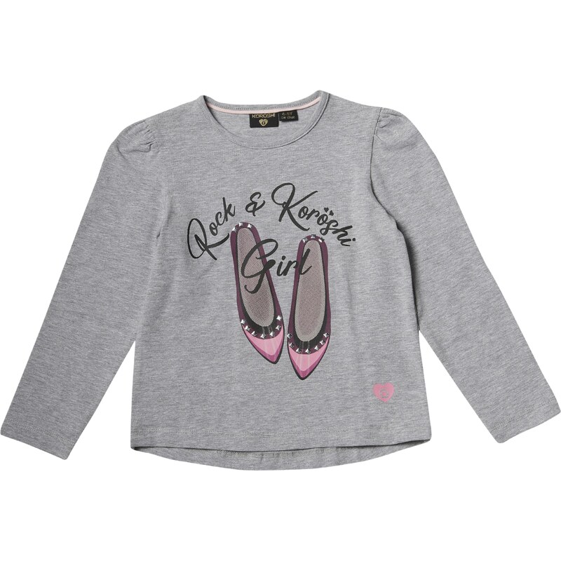 KOROSHI Tričko sivá melírovaná / černicová / čierna 60134011