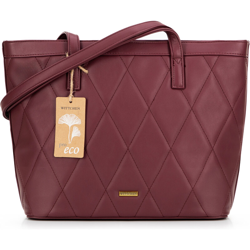 Wittchen Dámska shopperka z ekologickej kože s prešívaním bordová 99 66065902