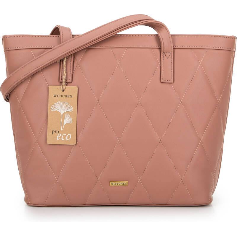 Wittchen Dámska shopperka z ekologickej kože s prešívaním ružová 99-4Y 66065900