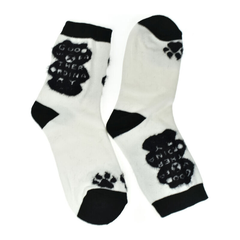AURA.VIA UNI biele bavlnené ponožky BearPaw 36-41 60142360