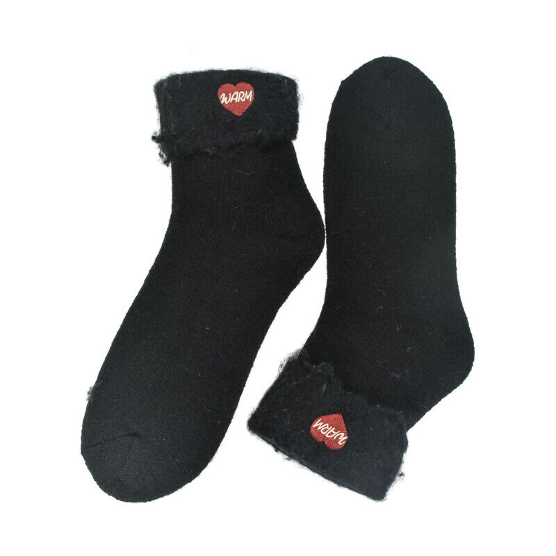 AURA.VIA Teplé dámske spandex čierne termo ponožky CozyHeart 60142371