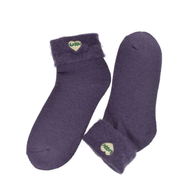 AURA.VIA Teplé dámske spandex fialové termo ponožky CozyHeart 60142372