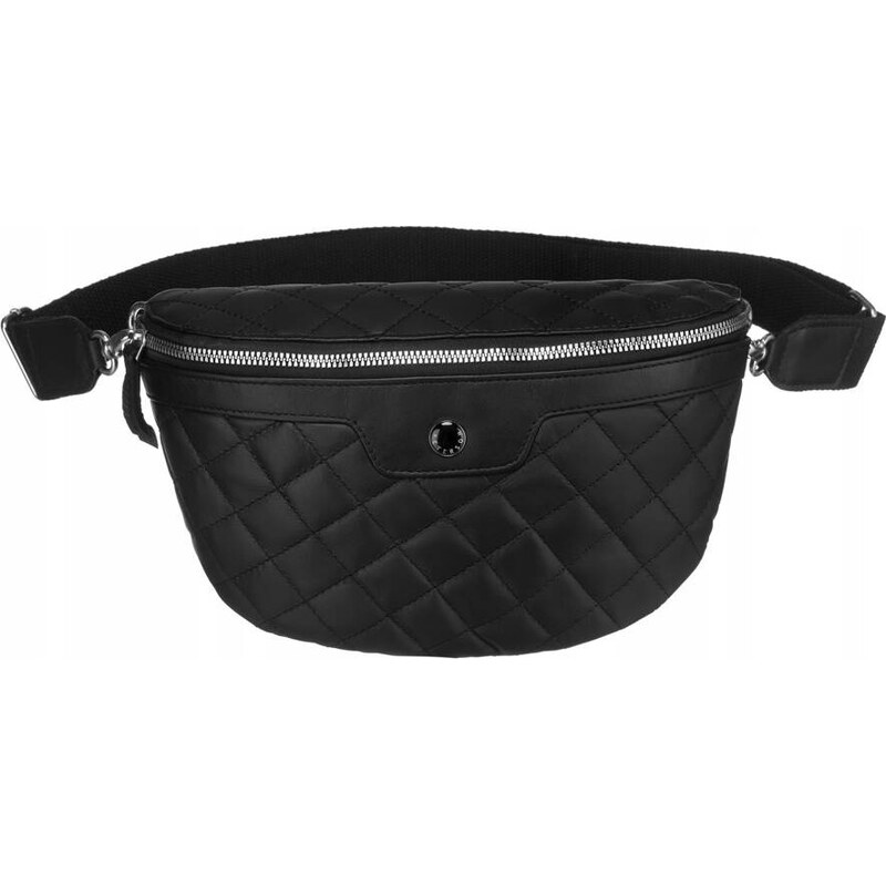 Peterson Čierna kožená prešívaná ľadvinka [DH] PTN NER-376-SNC 47952774