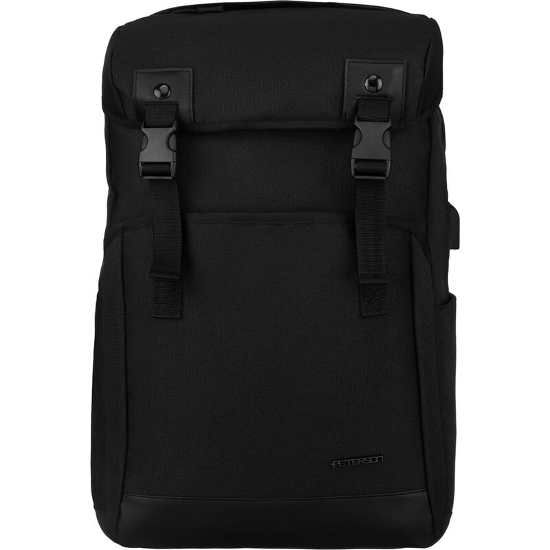 Čierny športový batoh na notebook s praktickými vreckami Peterson PTN 58321544