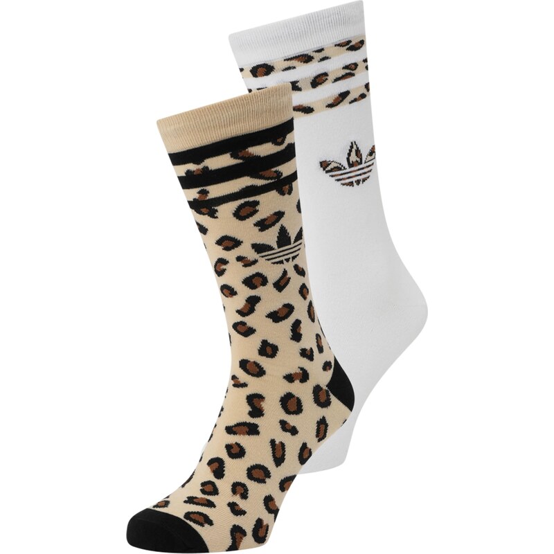 ADIDAS ORIGINALS Ponožky Leopard Crew 2 Pairs béžová / čierna / biela 67137253