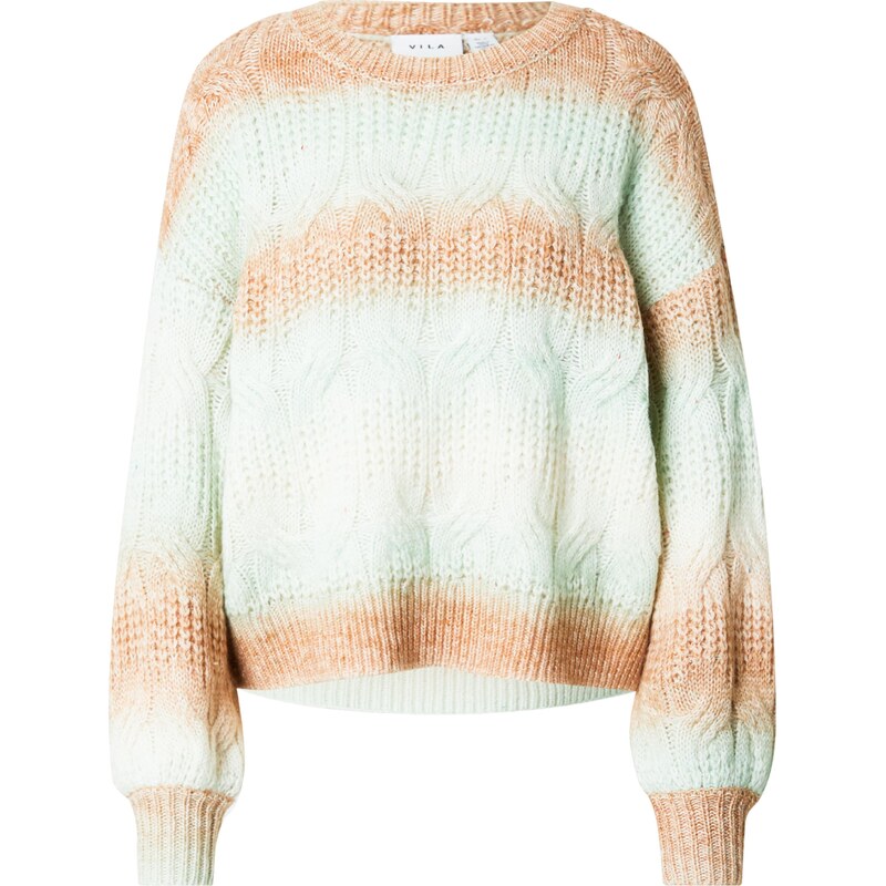 VILA Sveter VISENVAS farba ťavej srsti / svetlobéžová / mätová 60868607