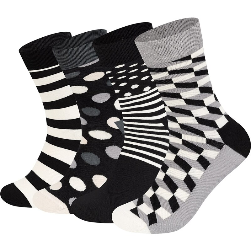 Happy Socks Ponožky sivá / čierna / biela 54234407