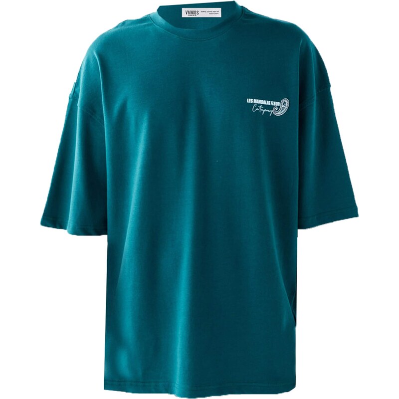 VAMOS CLO Tričko petrolejová / biela 60683386