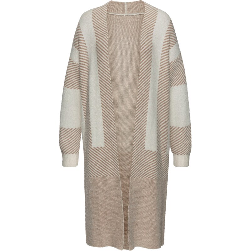 LASCANA Kardigán béžová / biela 60910147