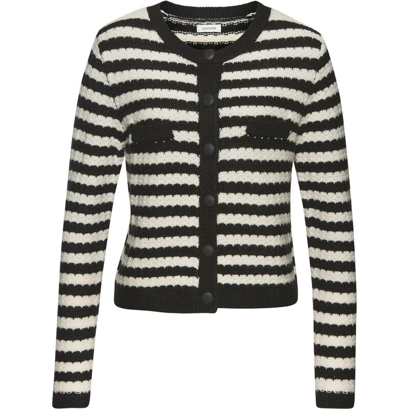 LASCANA Kardigán čierna / biela 60911573