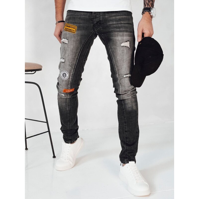 Pánske rifľové nohavice Farba tmavosivá DSTREET 64784542