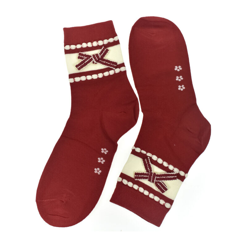 AURA.VIA Dámske bavlnené červené ponožky HELLO 60189504