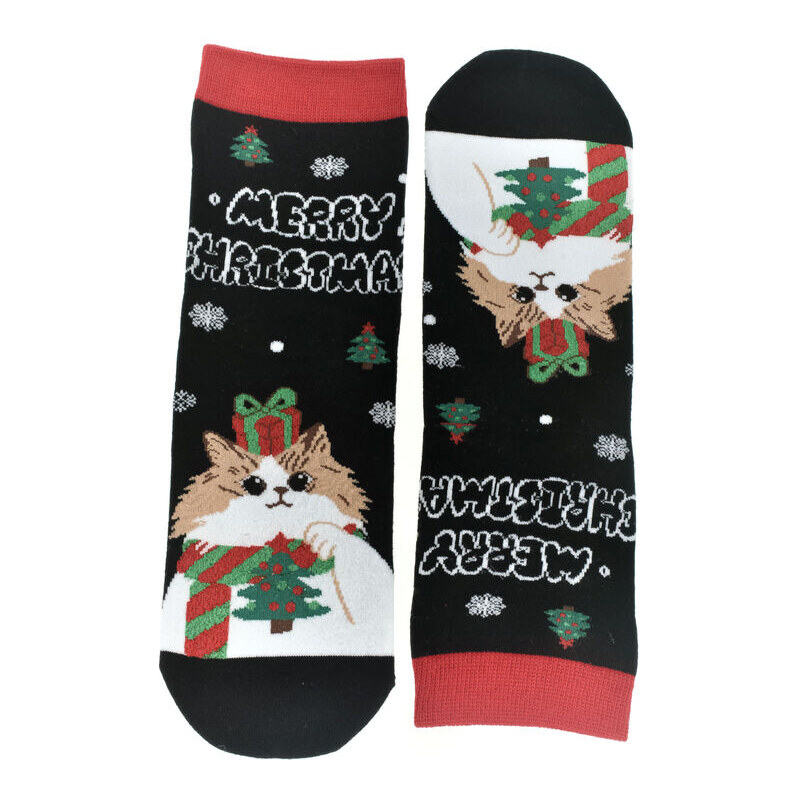 AURA.VIA Vianočné bavlnené čierne ponožky Merry-Corgi 35-41 60189499