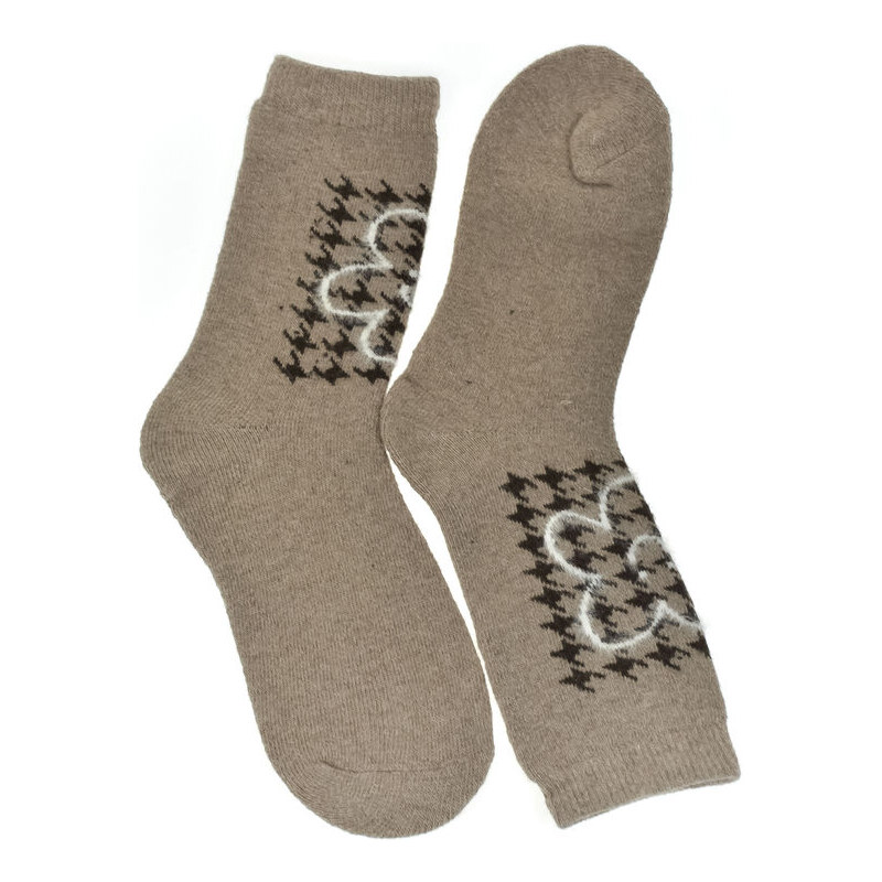 AURA.VIA Dámske svetlohnedé termo ponožky Cozy-Pattern 60189489