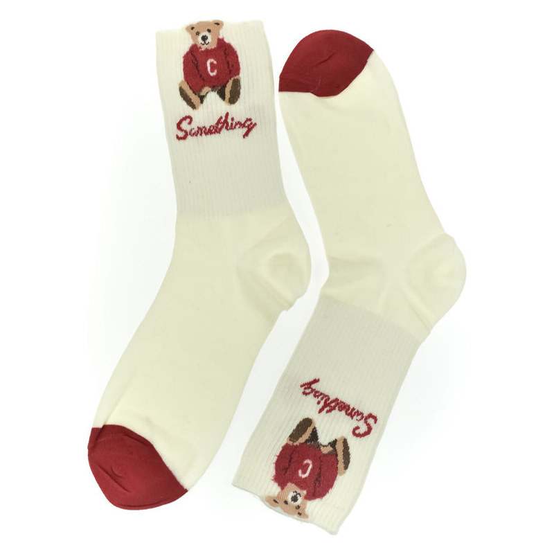 AURA.VIA Dámske bavlnené biele ponožky Cat-Charm 60189510