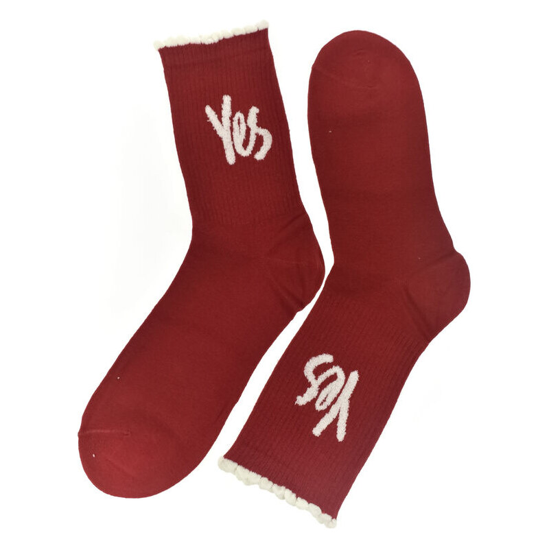 AURA.VIA Dámske bavlnené červené ponožky Cat-Charm 60189511