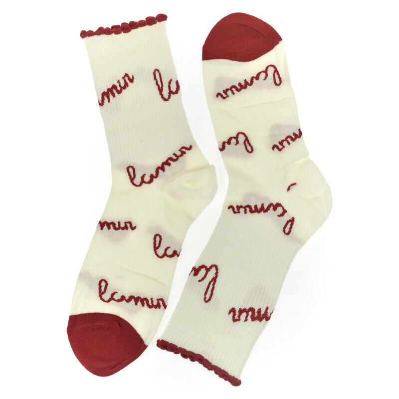 AURA.VIA Dámske bavlnené biele ponožky Cat-Charm 60189512