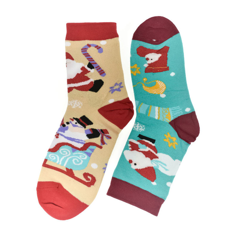 AURA.VIA Vianočné bavlnené farebné ponožky Festive-Fun 35-41 60189515