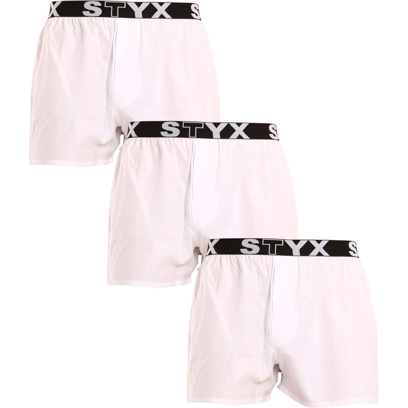 3PACK pánske trenky Styx športová guma biele (3B1061) 60195026