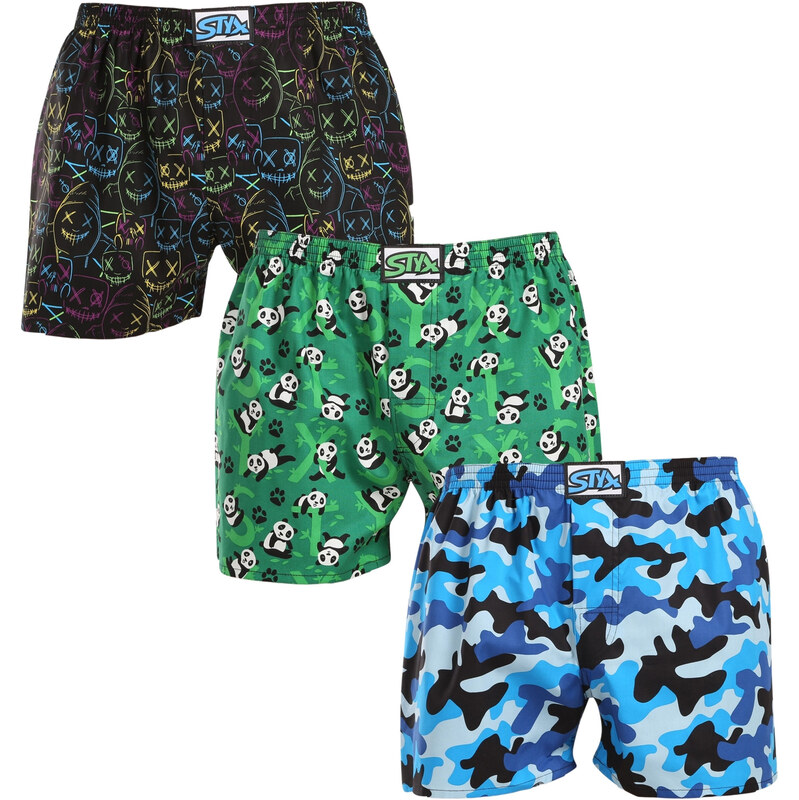 3PACK pánske trenky Styx art klasická guma viacfarebné (3A18023) 60195029
