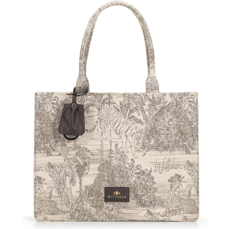 Wittchen Dámska žakárová shopper kabelka so vzorom béžová 99-4E-500-X6 66066230