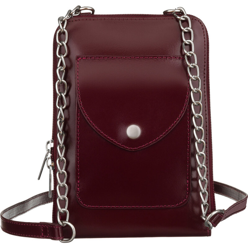 BASIC Čokoládovo hnedá kožená crossbody kabelka s púzdrom na telefón 56217360