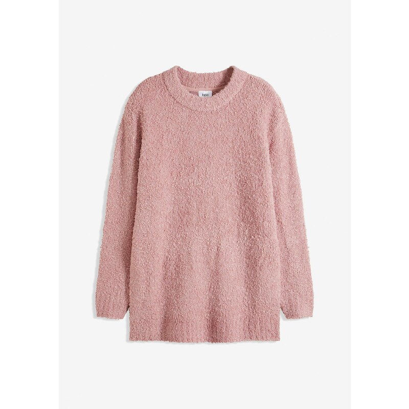 bonprix Pulóver oversize, z mäkkého vlákna, farba ružová 60211309