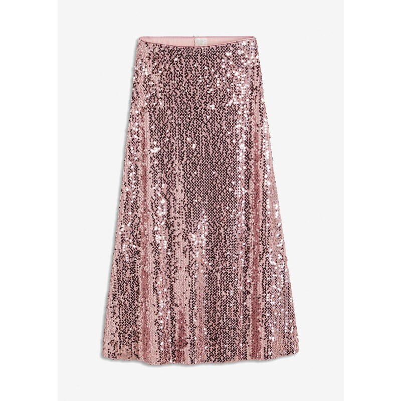 bonprix Sukňa s flitrami, farba ružová 60211303