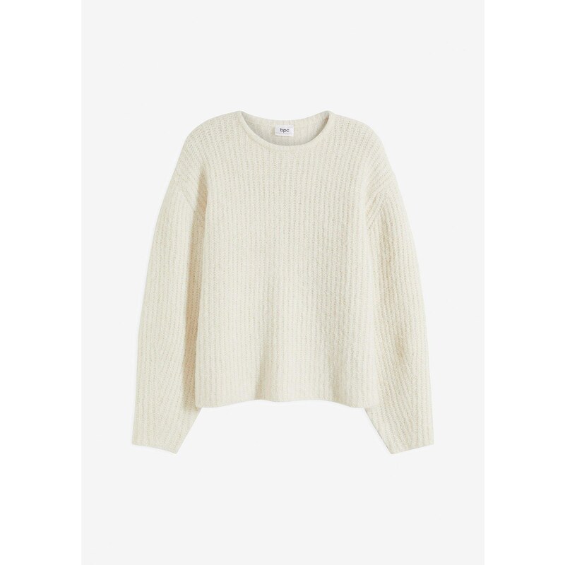 bonprix Hrubo pletený pulóver, farba biela 60211328