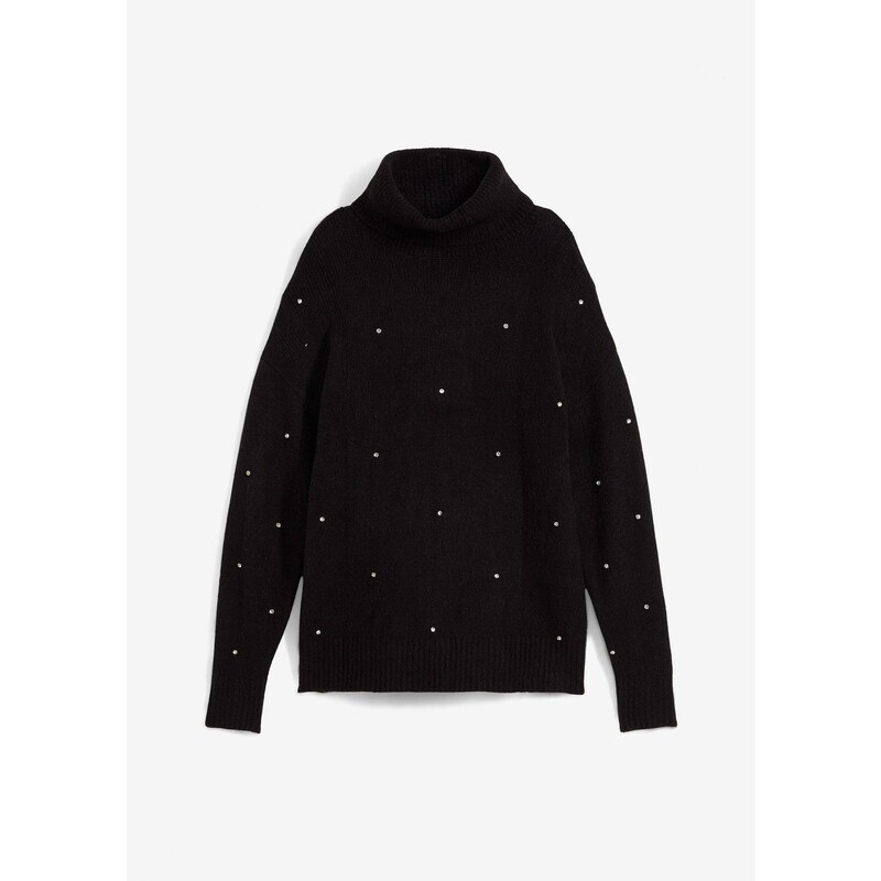 bonprix Rolák so štrasom, farba čierna 60211464