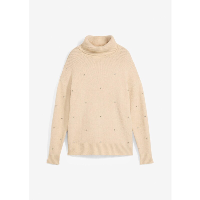 bonprix Rolák so štrasom, farba béžová 60211463