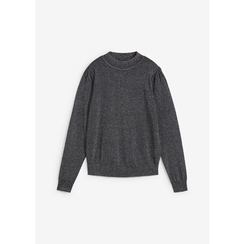 bonprix Pulóver s lurexom, farba čierna 60211472