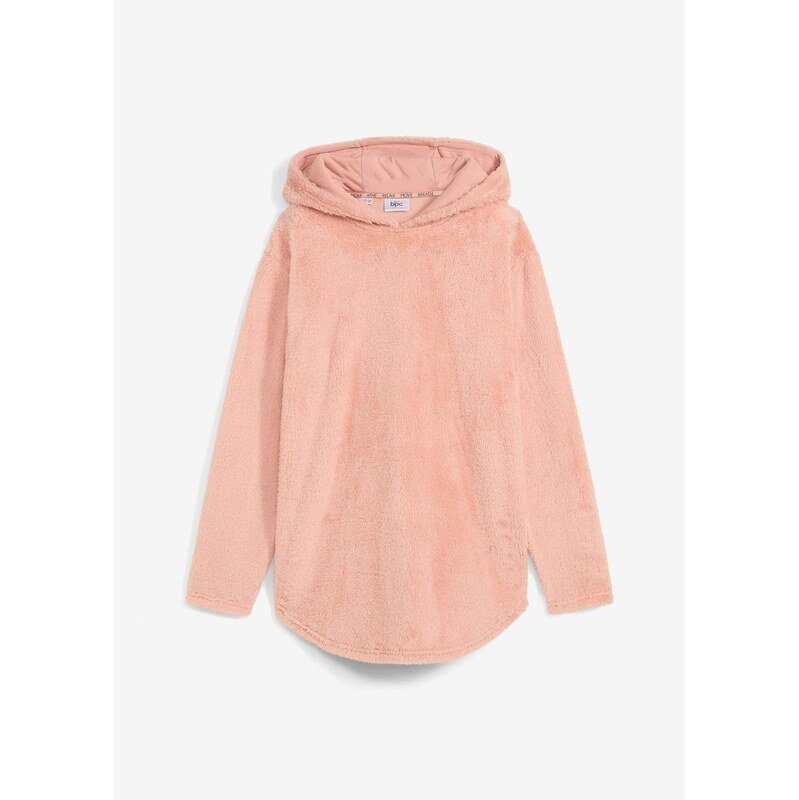 bonprix Dlhý pulóver z mäkkého flísu, oversize, farba ružová 60211537