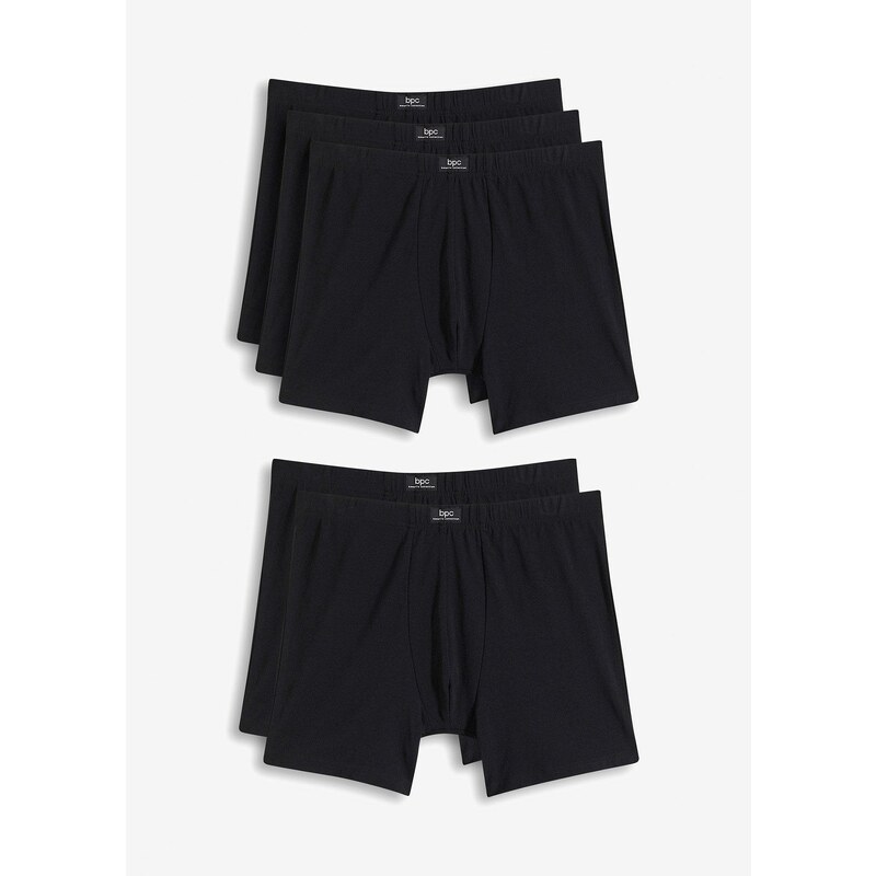 bonprix Midi boxerky (5 ks) s bavlnou, farba čierna 60211653