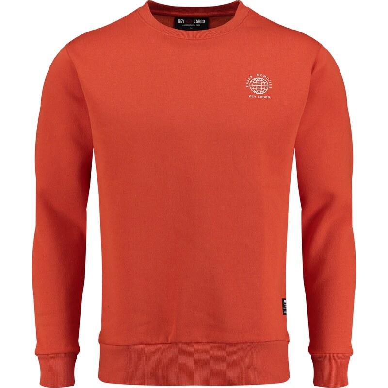 Key Largo Mikina FADED MEMORIES tmavooranžová / biela 60219014