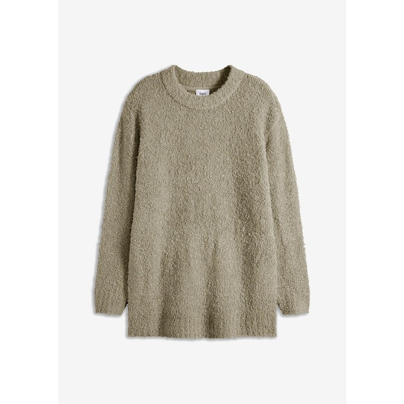 bonprix Pulóver oversize, z mäkkého vlákna, farba zelená 60218416