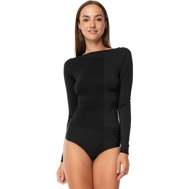 JULIMEX Dámska košieľka Simple longsleeve black 60246718