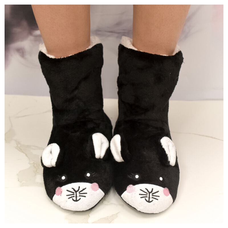 MR PAMUT Detské čierne plyšové ponožky Mouse Cozy 24-35 60223961