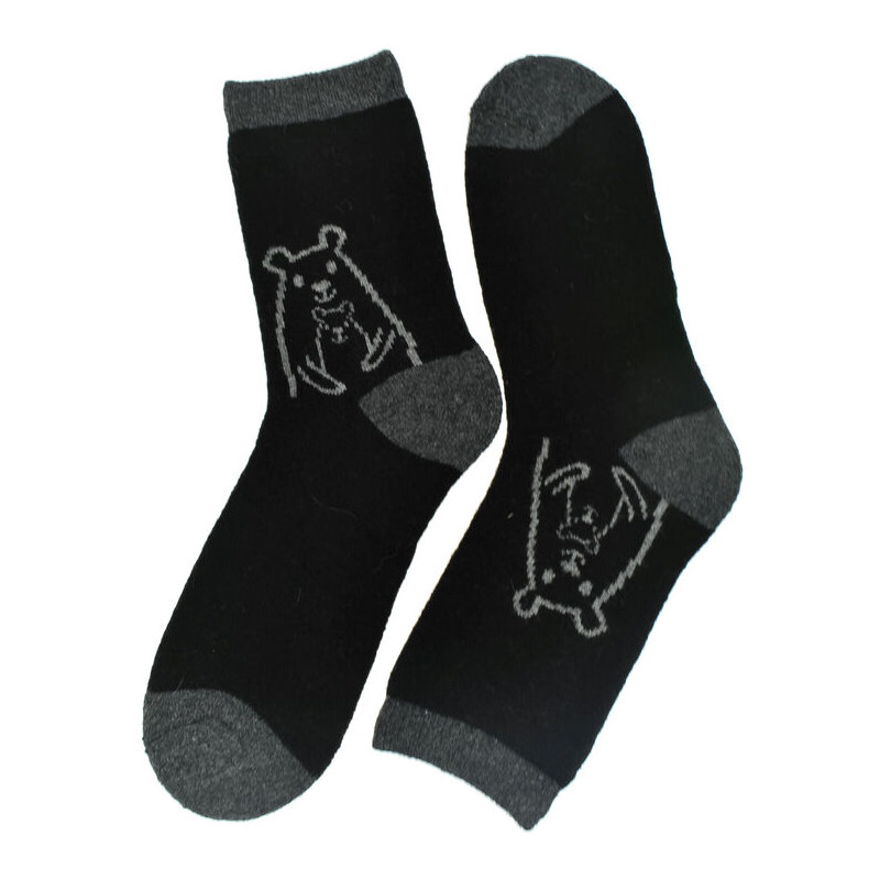 AURA.VIA Termo čierno-sivé ponožky BearWarm 35-41 60223974