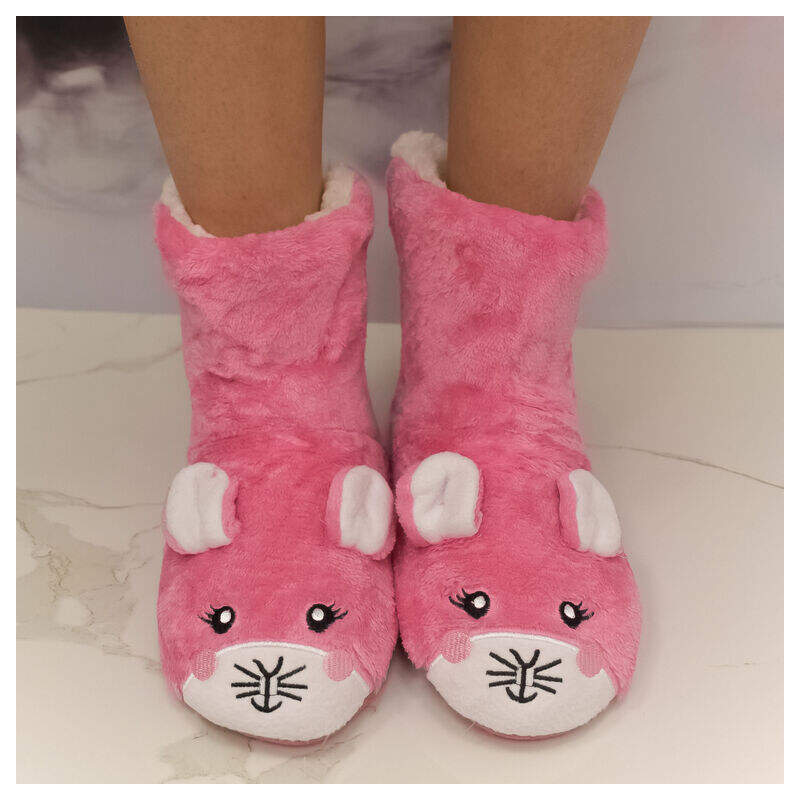 MR PAMUT Detské ružové plyšové ponožky Mouse Cozy 24-35 60223965