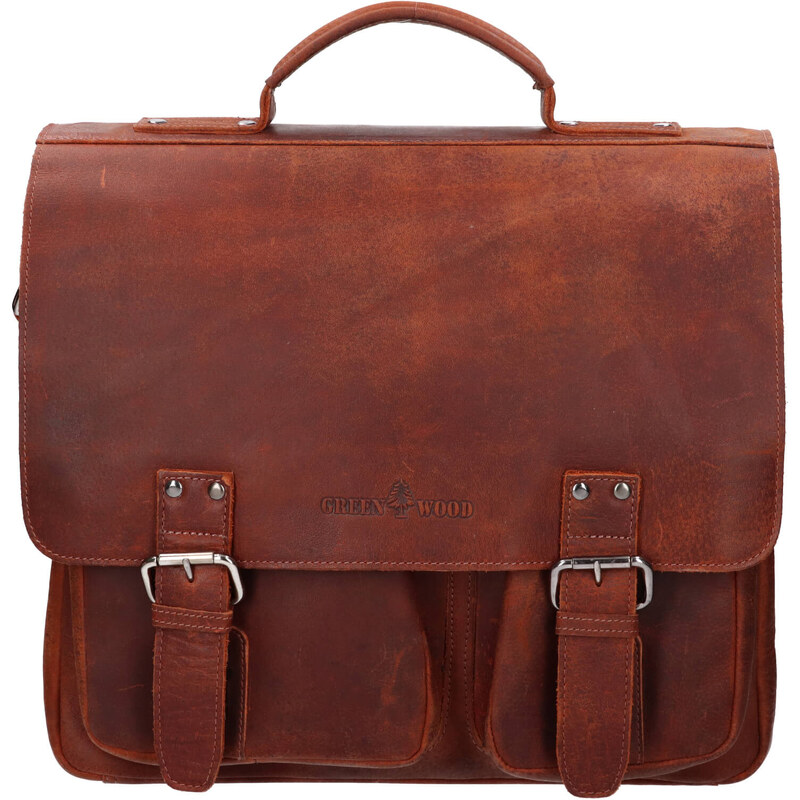 Pánska kožená aktovka Greenwood Diones - hnedá 60224092