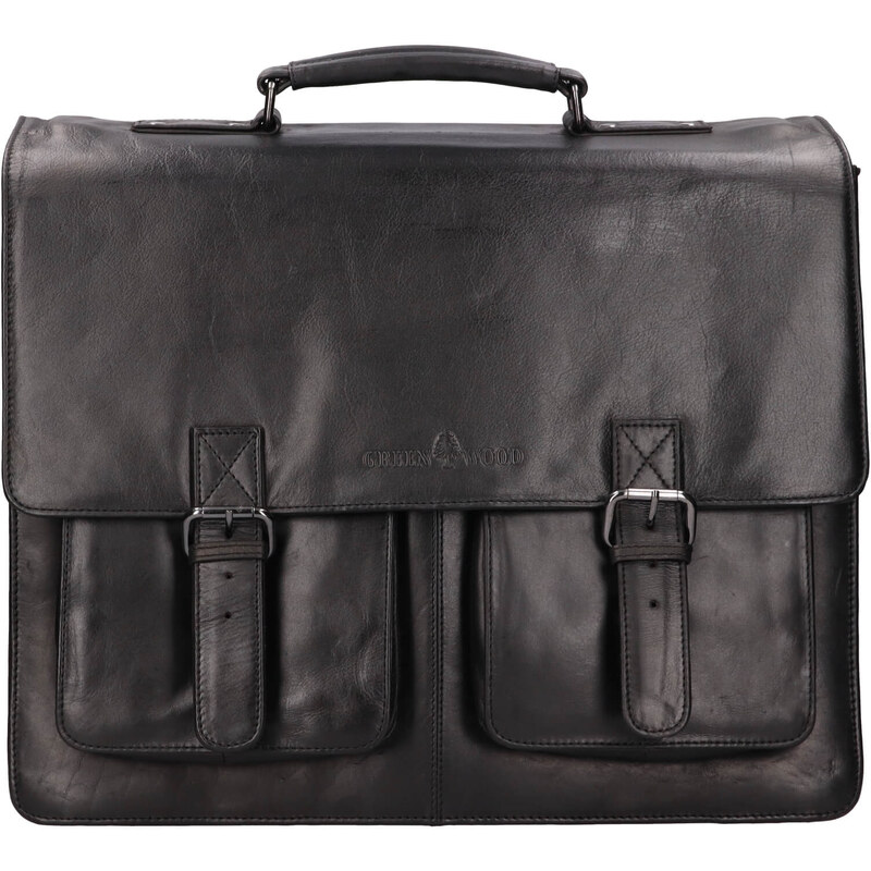 Pánska kožená aktovka Greenwood Nigel - čierna 60224102