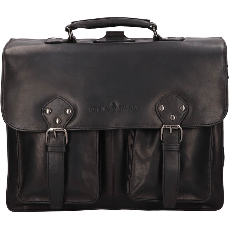 Pánska kožená aktovka Greenwood Celestin - čierna 60224100