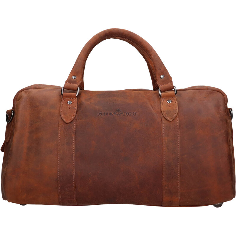 Kožená cestovná taška Greenwood Koen - hnedá 60224104