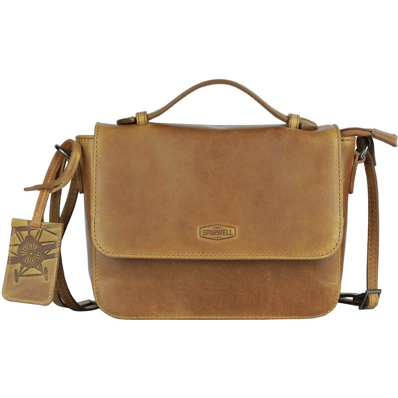 Dámska kožená crossbody kabelka Sparwell Matilde - koňak 60224121