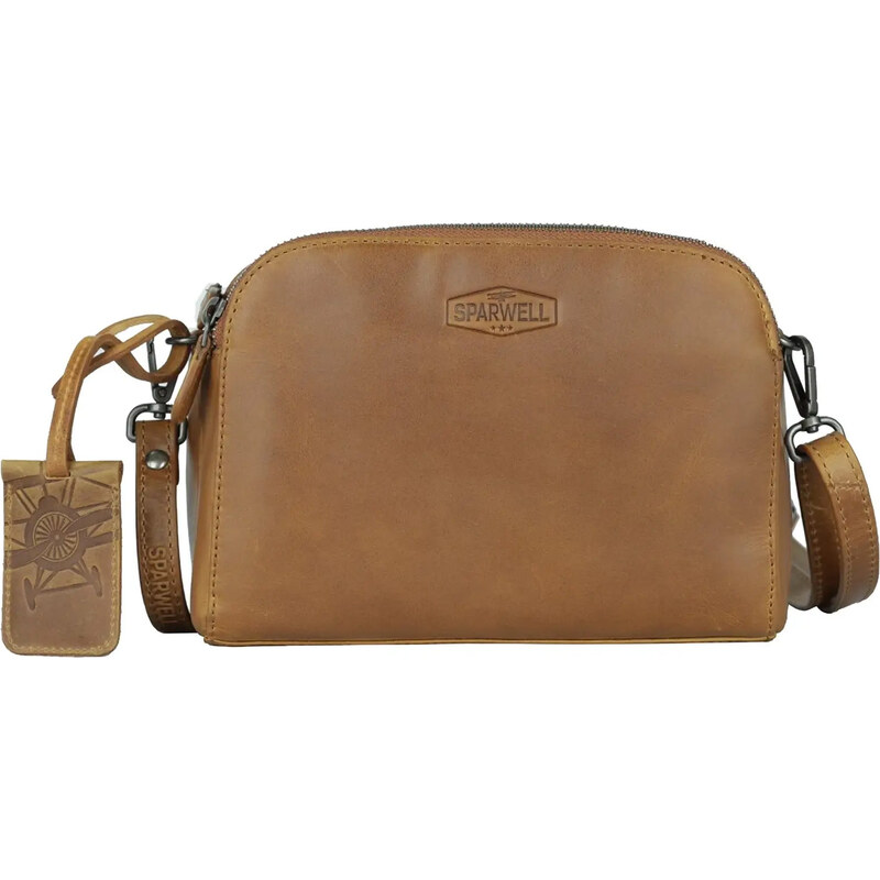 Dámska kožená crossbody kabelka Sparwell Petra - koňak 60224119