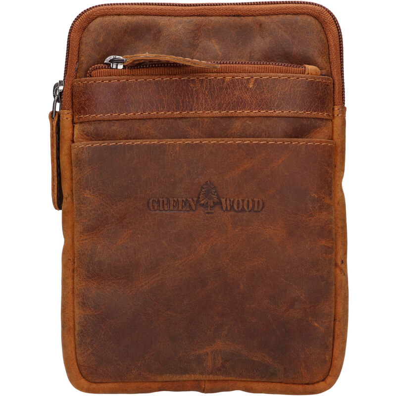 Kožená taška na mobil a doklady Greenwood Monaco - svetlo hnedá 60224126